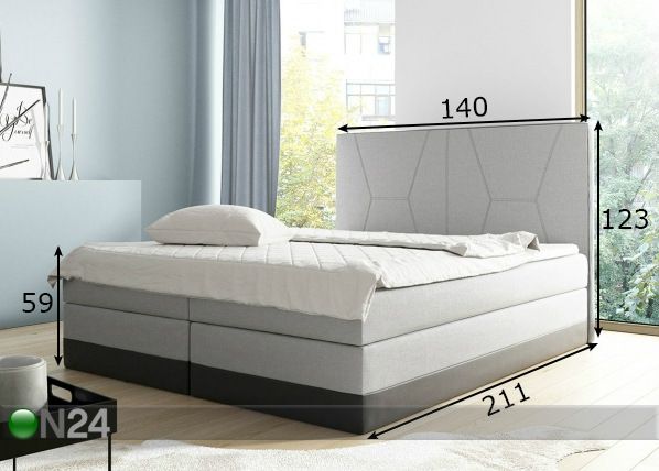 Pesukastiga kontinentaalvoodi 140x200 cm mõõdud