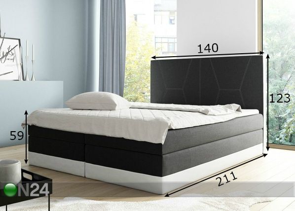 Pesukastiga kontinentaalvoodi 140x200 cm mõõdud