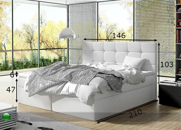 Pesukastiga kontinentaalvoodi 140x200 cm mõõdud