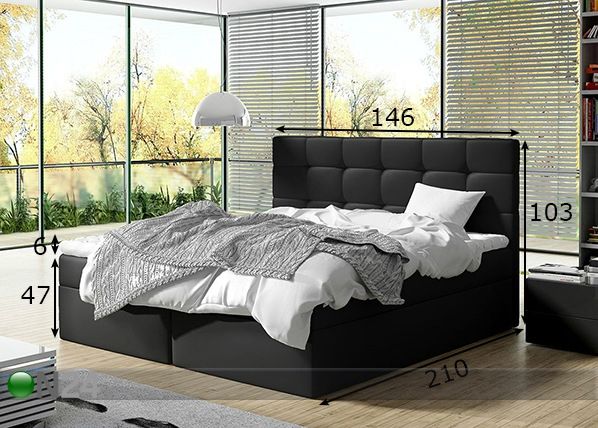 Pesukastiga kontinentaalvoodi 140x200 cm mõõdud