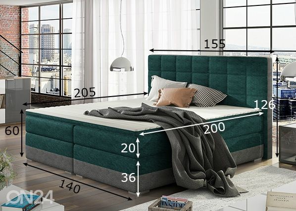 Pesukastiga kontinentaalvoodi 140x200 cm mõõdud