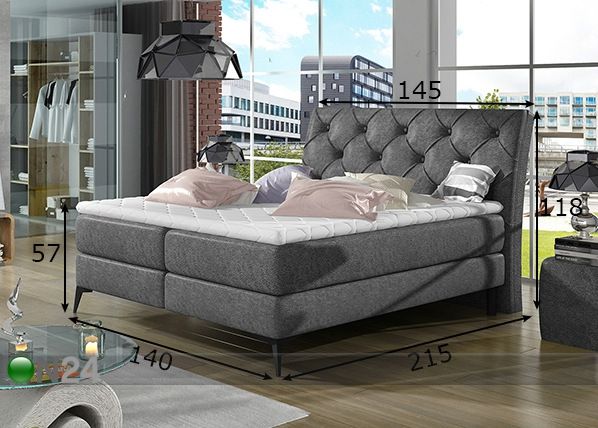 Pesukastiga kontinentaalvoodi 140x200 cm mõõdud