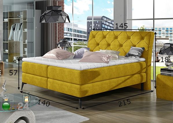 Pesukastiga kontinentaalvoodi 140x200 cm mõõdud