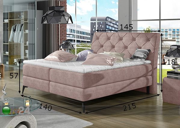 Pesukastiga kontinentaalvoodi 140x200 cm mõõdud