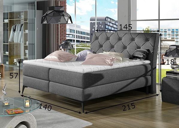 Pesukastiga kontinentaalvoodi 140x200 cm mõõdud