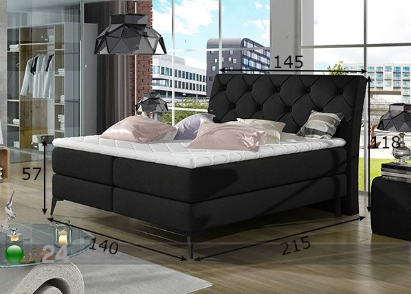 Pesukastiga kontinentaalvoodi 140x200 cm mõõdud