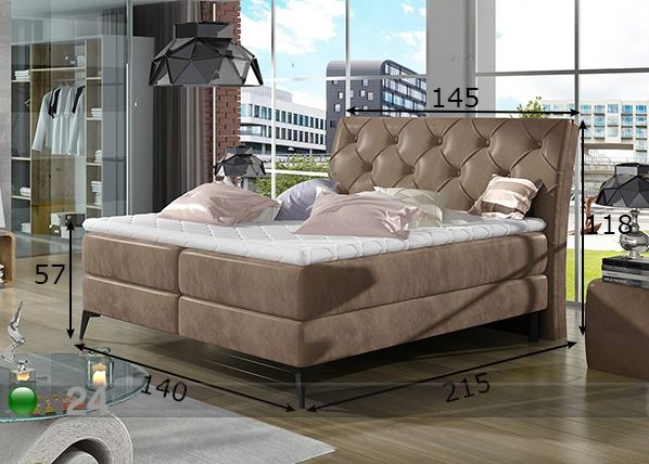 Pesukastiga kontinentaalvoodi 140x200 cm mõõdud