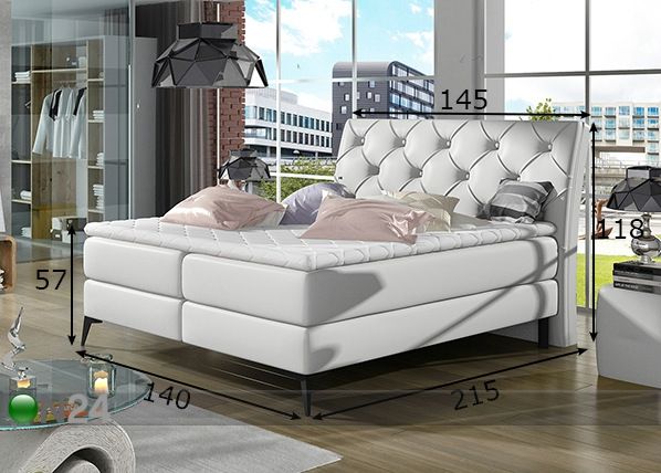 Pesukastiga kontinentaalvoodi 140x200 cm mõõdud