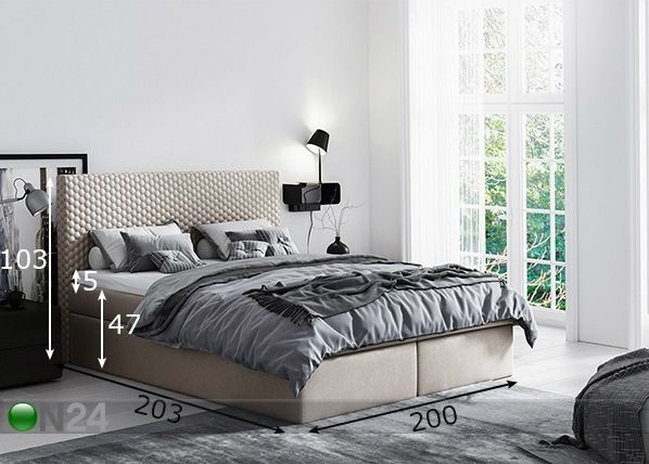 Pesukastiga kontinentaalvoodi 200x200 cm mõõdud