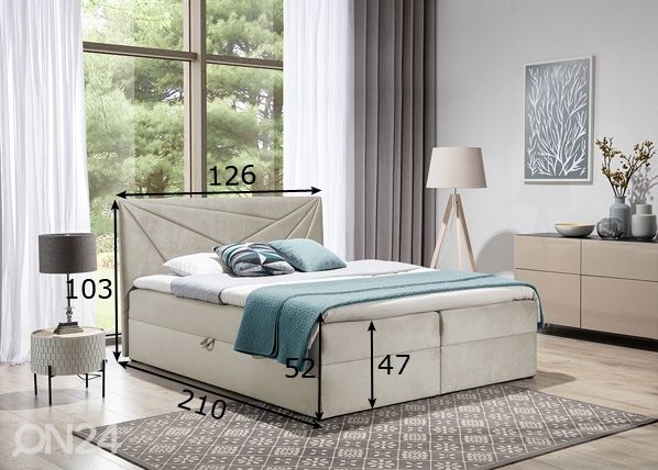 Pesukastiga Pocket kontinentaalvoodi 120x200 cm mõõdud