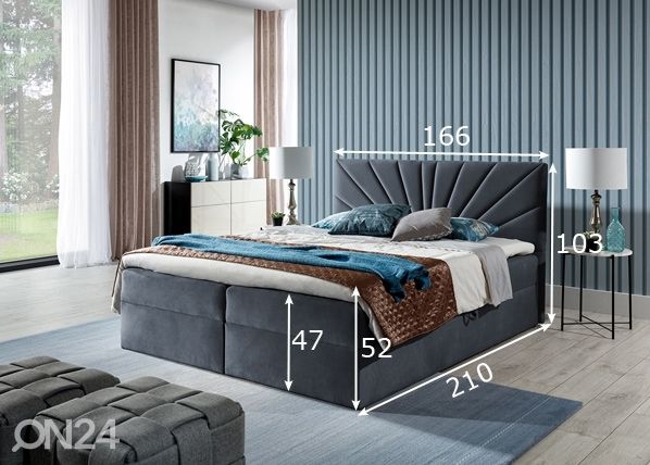 Pesukastiga Pocket kontinentaalvoodi 160x200 cm mõõdud