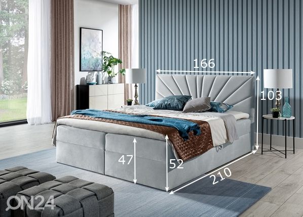 Pesukastiga Pocket kontinentaalvoodi 160x200 cm mõõdud