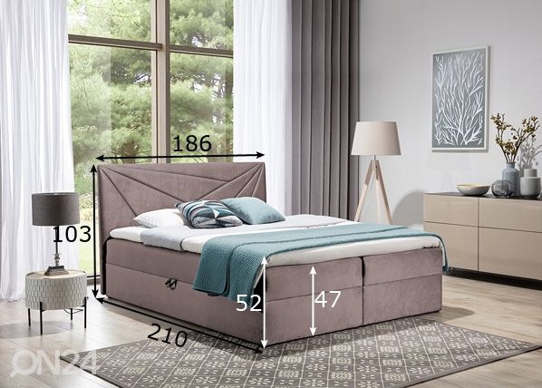 Pesukastiga Pocket kontinentaalvoodi 180x200 cm mõõdud