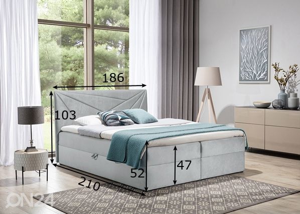 Pesukastiga Pocket kontinentaalvoodi 180x200 cm mõõdud