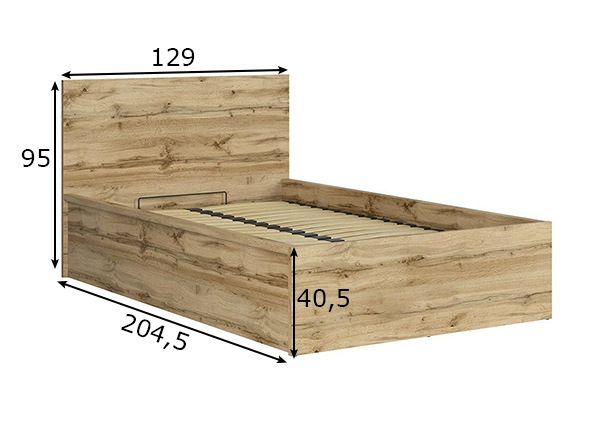 Pesukastiga voodi 120x200 cm mõõdud