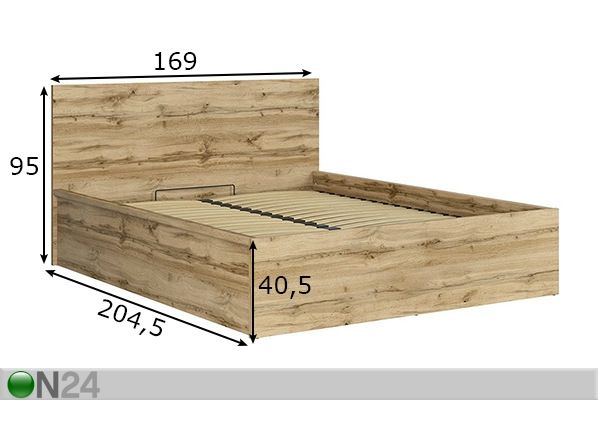 Pesukastiga voodi 160x200 cm mõõdud