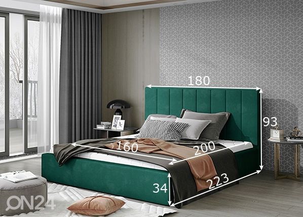 Pesukastiga voodi 160x200cm mõõdud