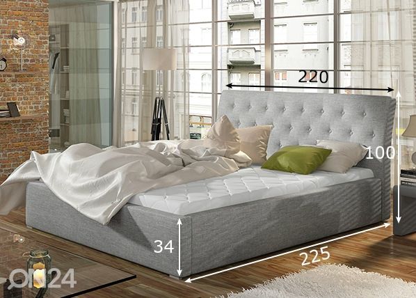 Pesukastiga voodi 200x200 cm mõõdud