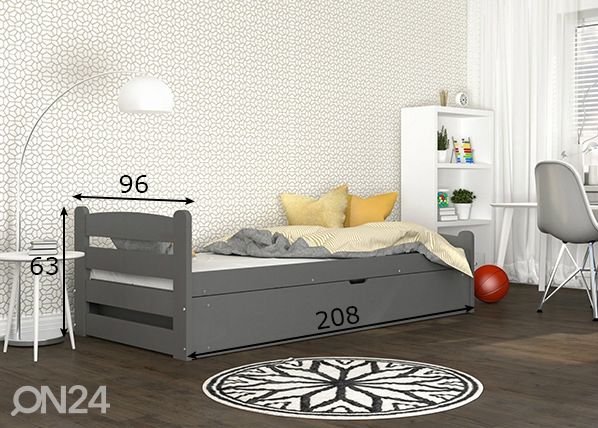 Pesukastiga voodi 90x200 cm mõõdud