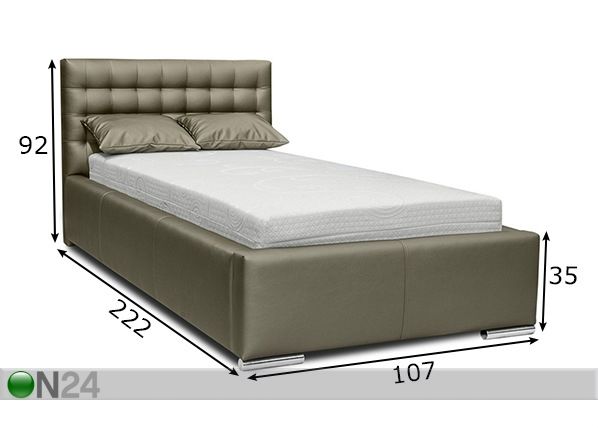 Pesukastiga voodi 90x200 cm mõõdud