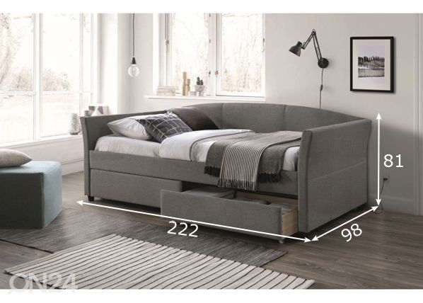 Pesukastiga voodi 90x200 cm mõõdud