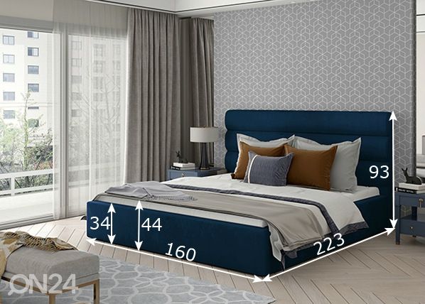 Pesukastiga voodi Caramel 140x200 cm mõõdud