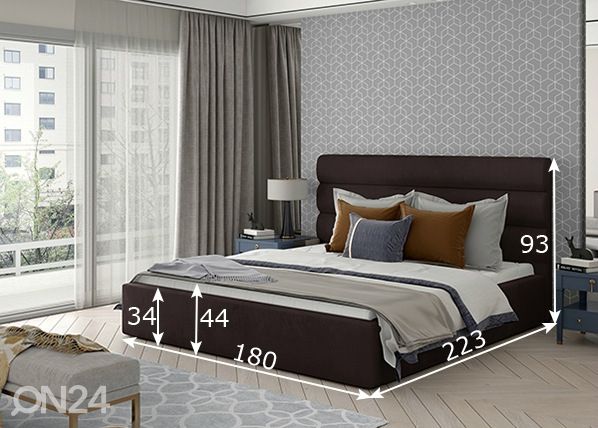 Pesukastiga voodi Caramel 160x200 cm mõõdud