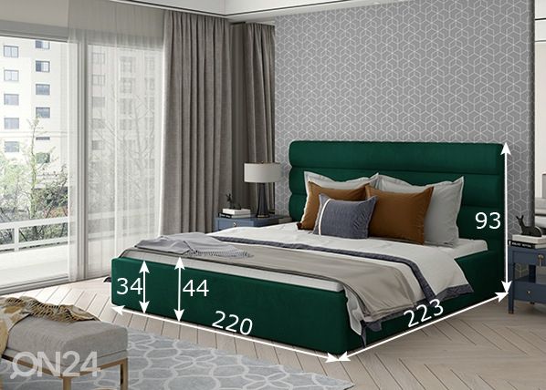 Pesukastiga voodi Caramel 200x200 cm mõõdud