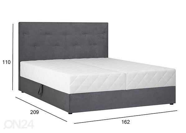 Pesukastiga voodi Lene 160x200 cm mõõdud