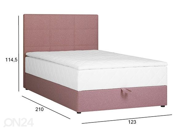 Pesukastiga voodi Levi 120x200 cm mõõdud