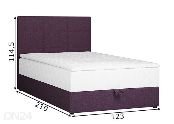 Pesukastiga voodi Levi 120x200 cm mõõdud