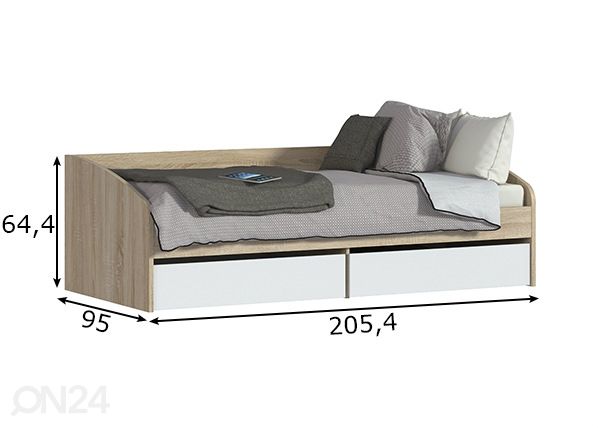 Pesukastiga voodi Mambo 90x200 cm mõõdud