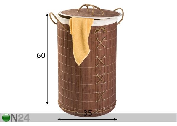 Pesukorv Bamboo mõõdud