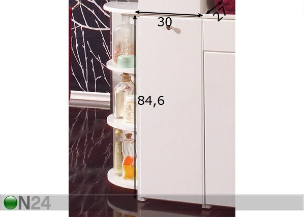 Pesukorviga vannitoakapp mõõdud