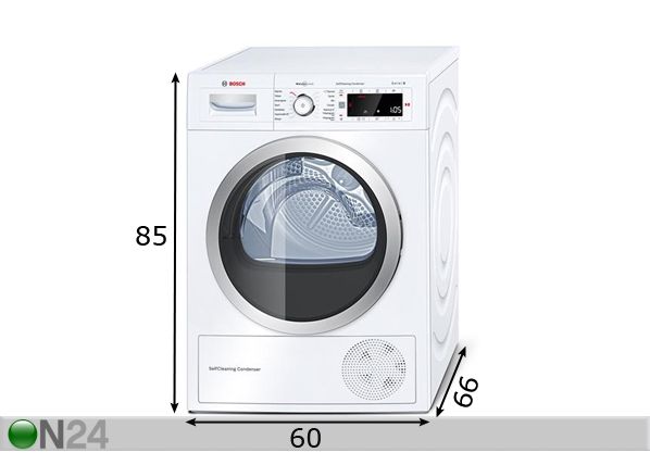 Pesukuivati Bosch WTW875M8SN mõõdud