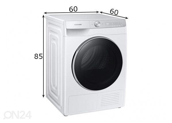 Pesukuivati Samsung DV90T8240SH/S7 mõõdud