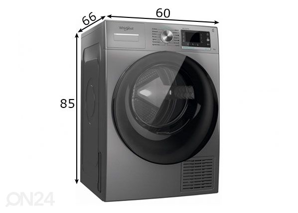 Pesukuivati Whirlpool W7D93SBEE mõõdud