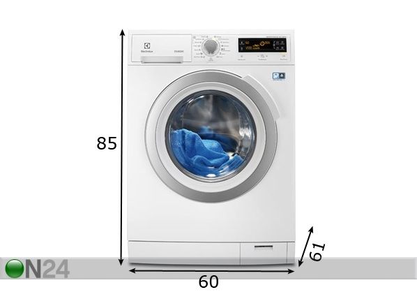 Pesumasin Electrolux EWF1287HDW2 mõõdud