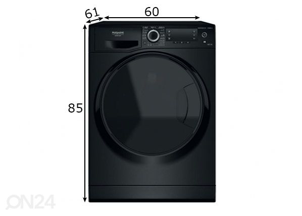 Pesumasin kuivatiga Hotpoint-Ariston NDD11725BDAEE mõõdud