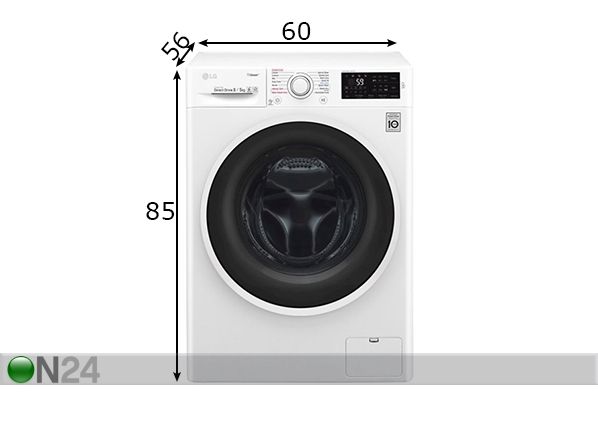 Pesumasin kuivatiga LG mõõdud