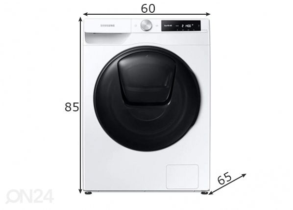 Pesumasin kuivatiga Samsung WD90T654DBE/S7 mõõdud