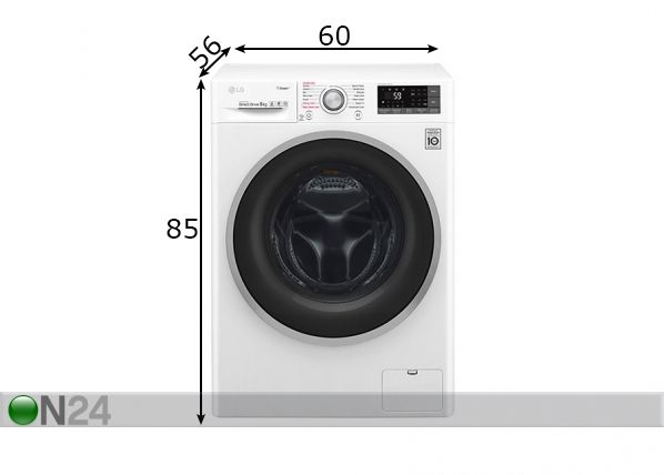 Pesumasin LG F4J7TY1W mõõdud