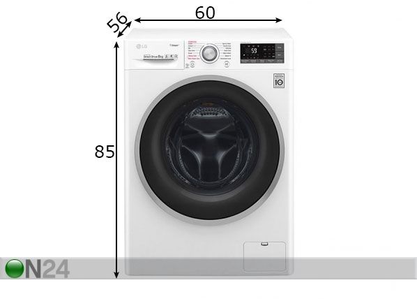 Pesumasin LG F4J7TY1W mõõdud