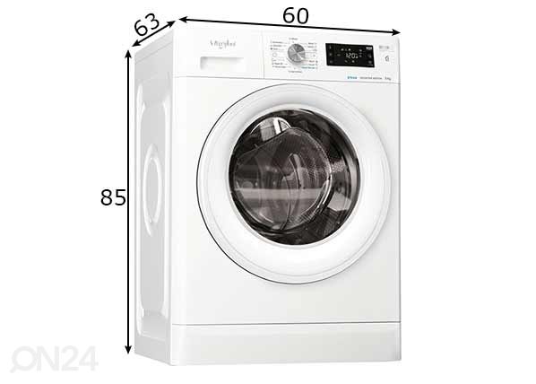 Pesumasin Whirlpool mõõdud