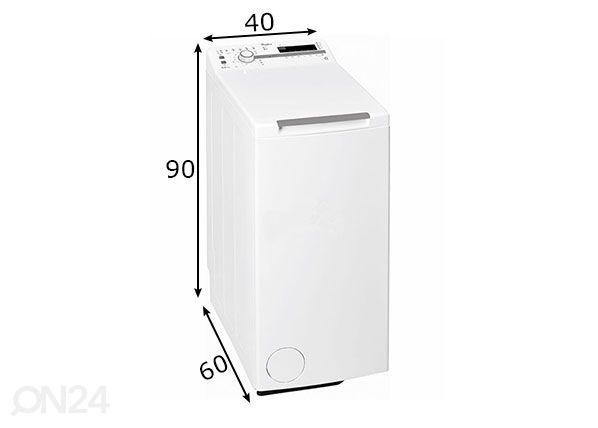 Pesumasin Whirlpool TDLR 65210 mõõdud