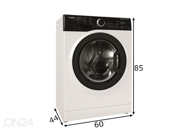 Pesumasin Whirlpool WRSB7238BBEU mõõdud