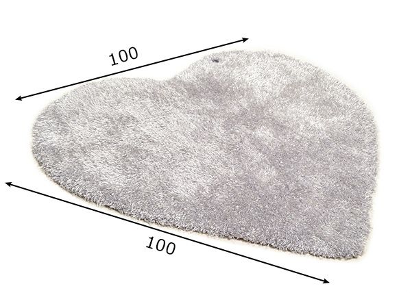 Pikakarvaline vaip Soft Uni Heart 100x100 cm mõõdud