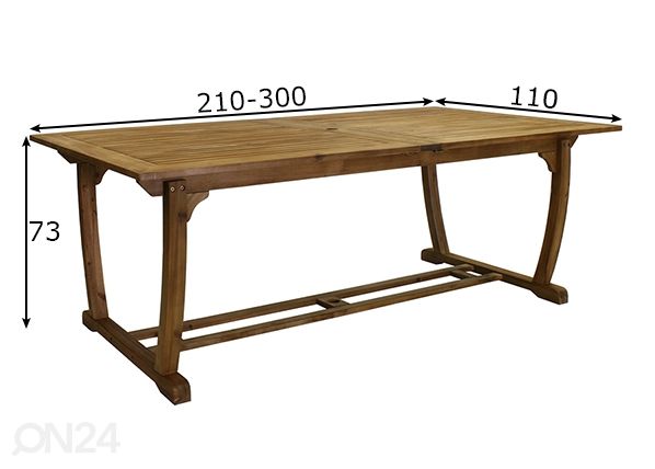 Pikendatav aialaud Future 110x210-300 cm mõõdud