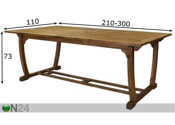 Pikendatav aialaud Future 110x210-300 cm mõõdud