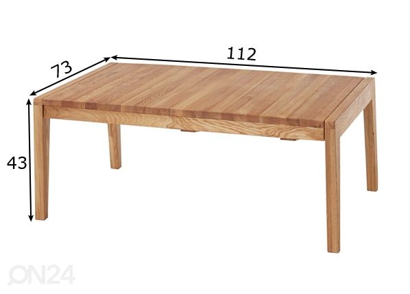 Pikendatav diivanilaud Goeteborg mõõdud